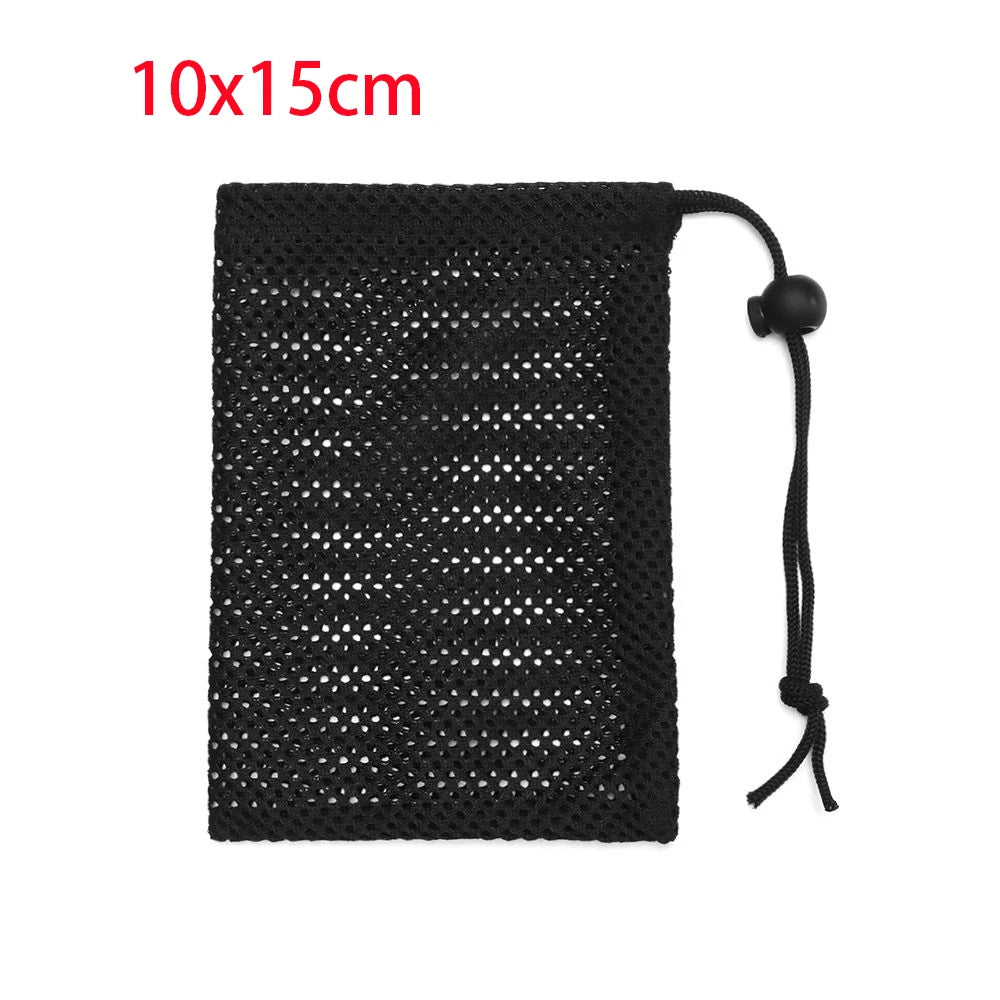 Durable Nylon Mesh Drawstring Bag – Multi-Purpose Outdoor Travel Storage Pouch for Camping Gear