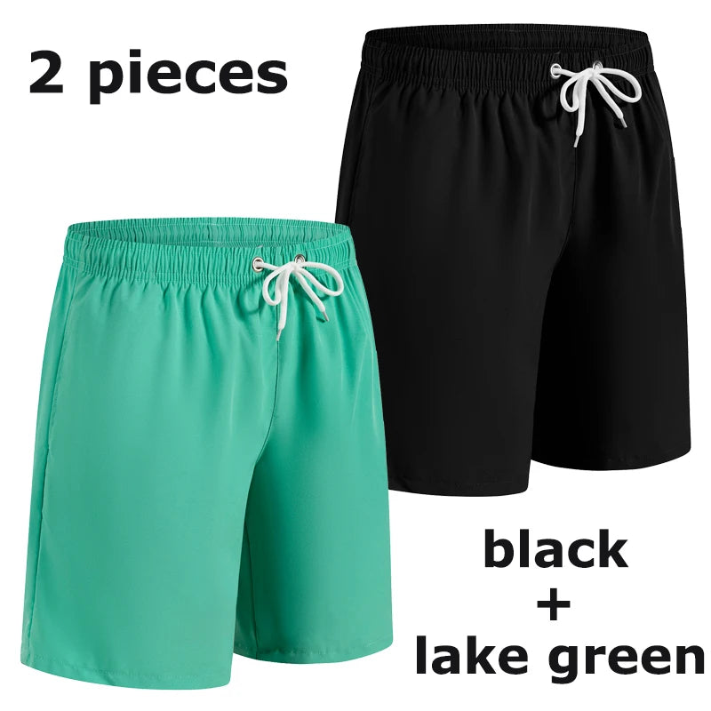 Men’s Quick Dry Swim Trunks – Summer Beach Board Shorts with Side Pockets Mesh Lined Swimwear Bathing Suit