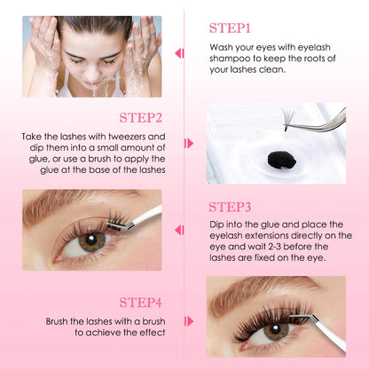 ZWELLBE Lash Clusters Glue 8ml — Black Eyelash Adhesive for DIY Extensions, Long-Lasting, Waterproof & Gentle on Eyes