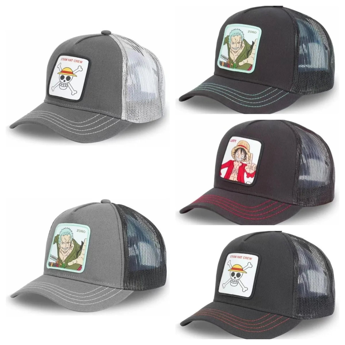 LUFFY Embroidered Baseball Cap - Adjustable Outdoor Hip Hop Hat for Men & Women Spring Summer Fashion