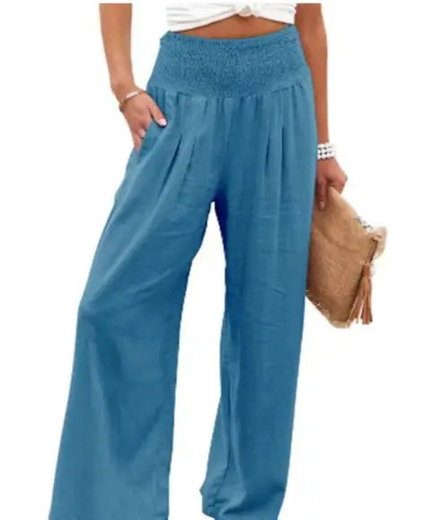 Trendy & Comfortable: RX6602 Autumn/Winter High Waist Cotton Hemp Casual Pants - Quick-Selling Elastic Waist Women's Fashion