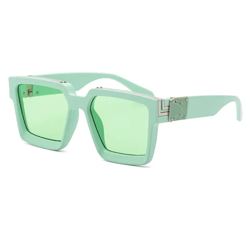 Luxury Designer Square Oversized Sunglasses — UV400 Fashion Thick Frame for Men & Women