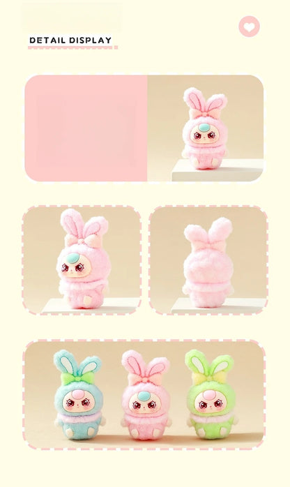 9pcs Babythree Dimoo Anime Flocked Action Figures Decorative Pendant Kawaii Desktop Dolls Toy Gifts