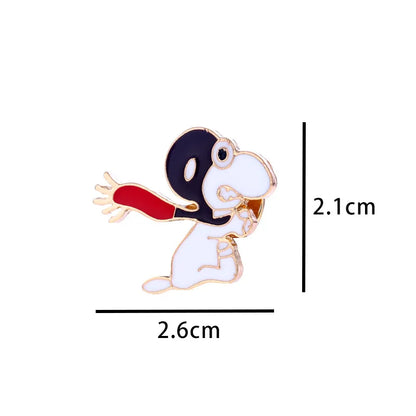 7 Pcs Kawaii Snoopy Brooch Set | Cartoon Anime Alloy Pins for Clothes, Bags & Accessories