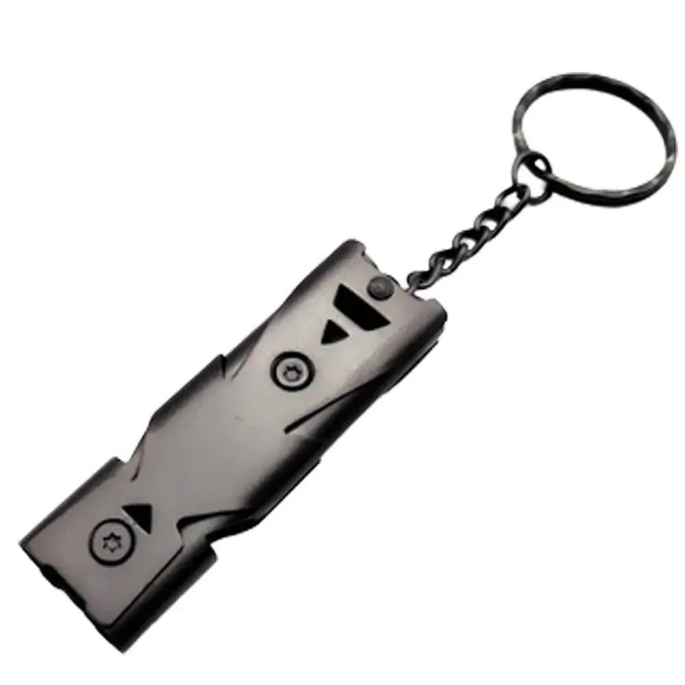 Double Pipe Whistle Keychain – High Decibel Outdoor Survival Emergency Tool