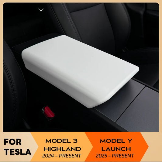Tesla Model Y 2025 & Model 3 Highland 2024 TPE Soft Case — Center Console Armrest Lid Cover, Interior Accessories