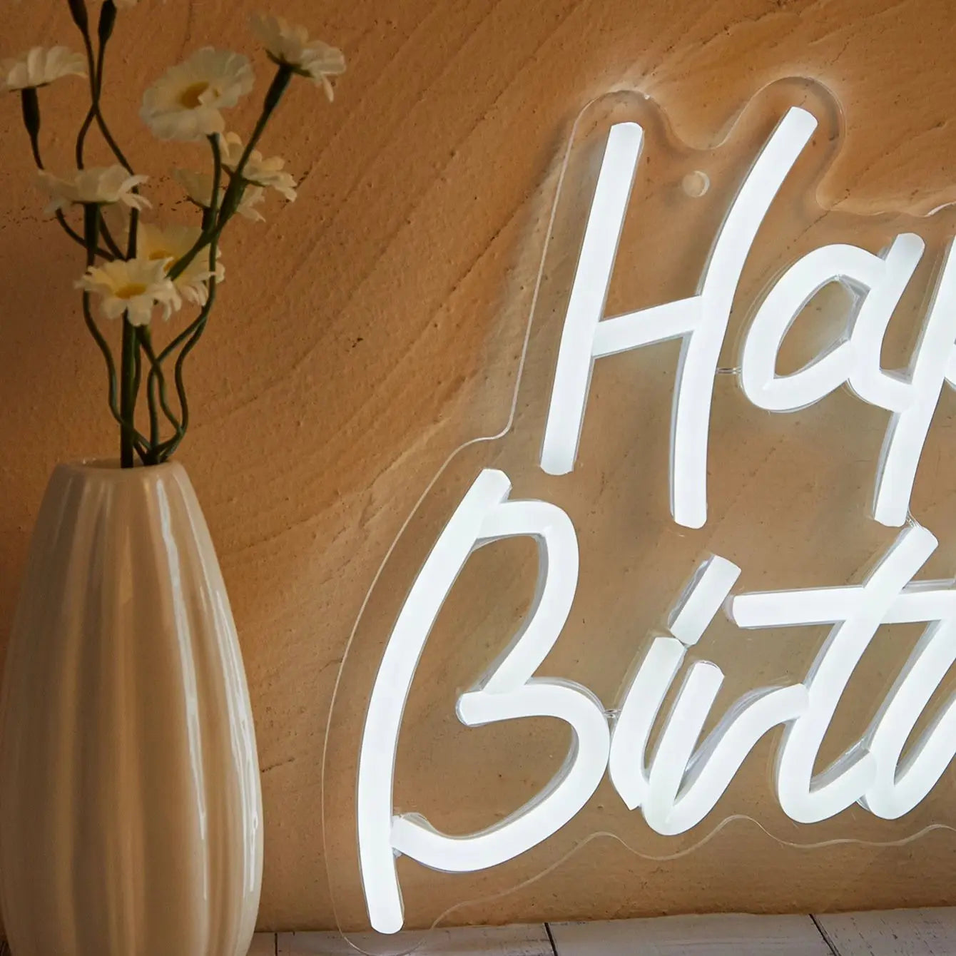Chi-buy LED Neon Happy Birthday Sign – USB Powered 3D Wall Art Night Light for Bedroom and Living Room Decor