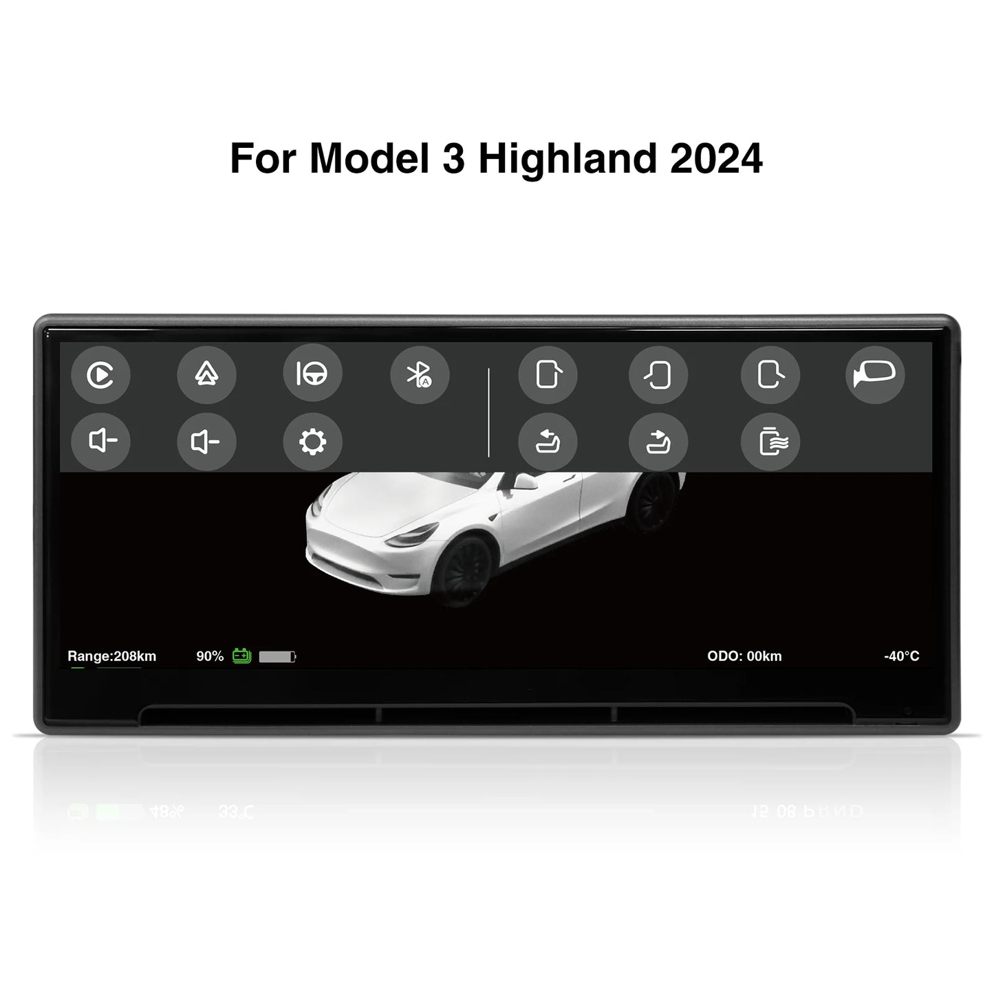 CATRONICS Head-Up Display for Tesla Model 3/Y – 8.9-Inch Linux System with CarPlay, Energy Consumption & Driving Data Detection