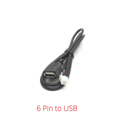 Dual USB Dashboard Mount Panel Extension Cable – 4/6 Pin Shielded Adapter for Car, Truck, Boat, Motorcycle, Android Head Unit