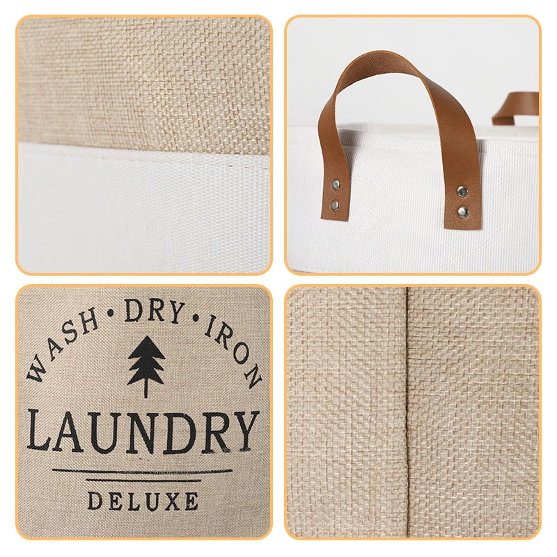 Large Capacity Fabric Laundry Basket — Foldable Dirty Clothes Storage Bin, Portable Household Storage Box