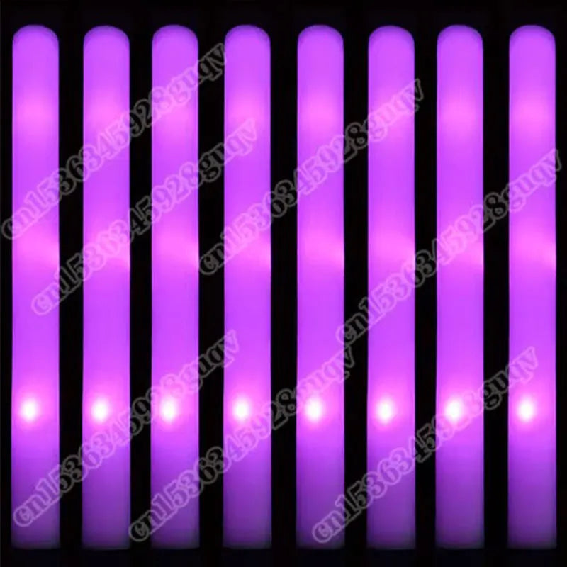 30Pcs Foam Glow Sticks – Colorful LED Flashing Glow Sticks with 3 Modes for Parties, Weddings & Concerts