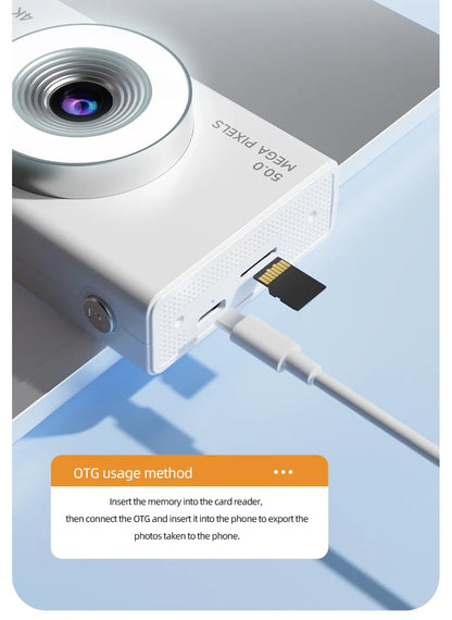 Xiaomi 4K Digital Camera – 50MP Autofocus Portable Retro Camera, CCD Travel & Student Camera