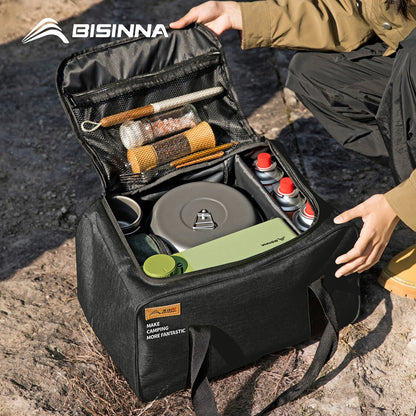BISINNA Outdoor Camping Storage Bag - 26L/30L/42L Folding Gas Tank & Cookware Organizer with Adjustable Dividers