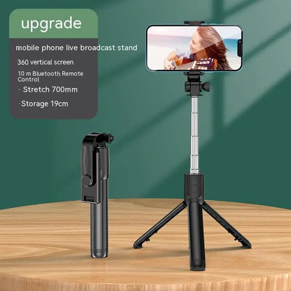 All-in-One Expandable iPhone Tripod Selfie Stick – Portable with Detachable Bluetooth Remote, Compatible with Smartphones