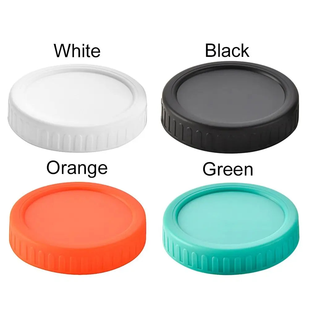 6pcs Reusable Plastic Mason Jar Lids - Leak-Proof Wide Mouth Bottle Covers with Spout for Kitchen Use