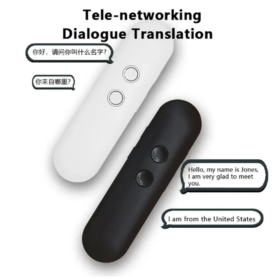 2024 T4 Portable Wireless Smart Translator - Two-Way Instant Voice Translation in 40 Languages, Bluetooth Multi-Language App