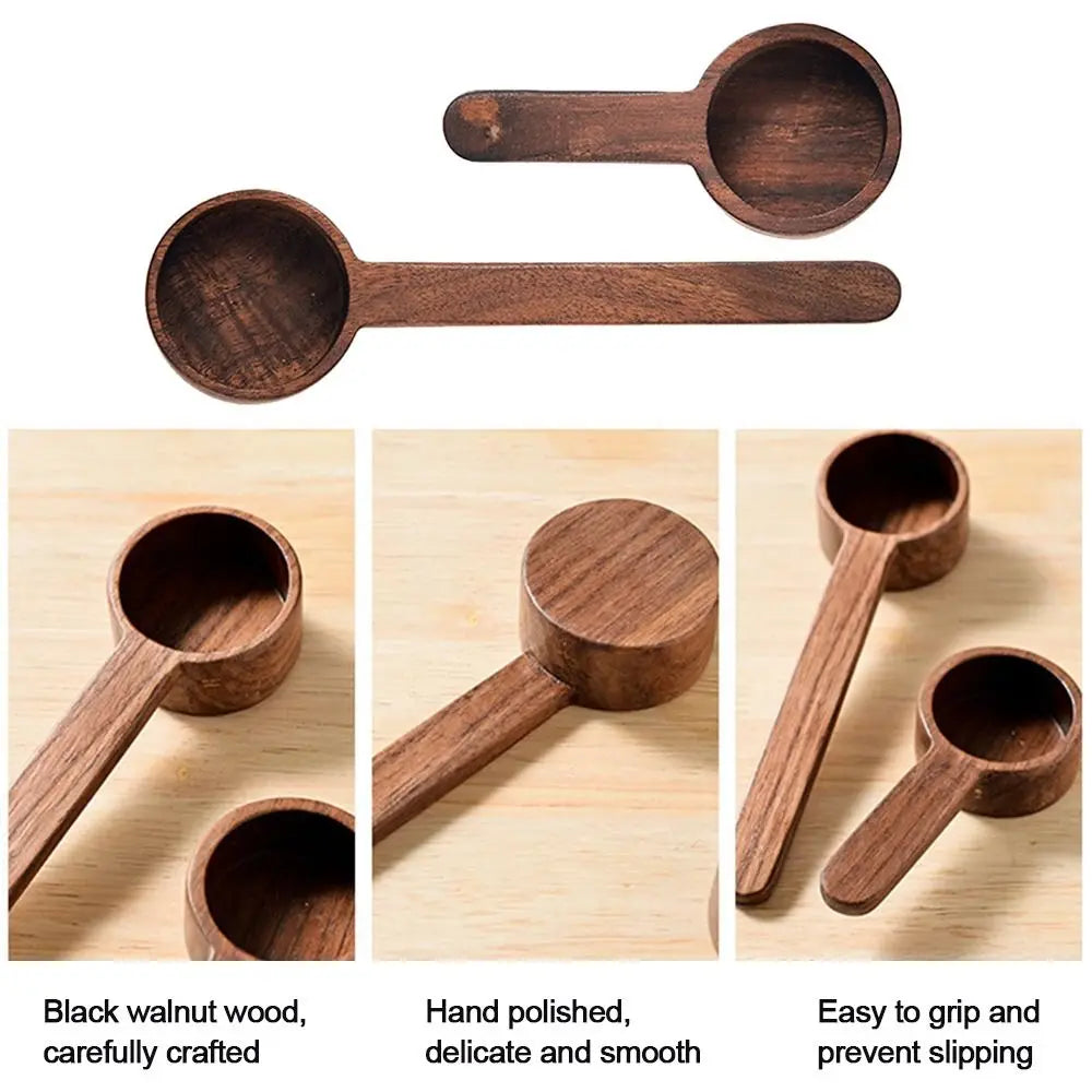 Wooden Measuring Spoon Set for Kitchen – Tea, Coffee, Sugar & Spice Scoops Cooking Tools
