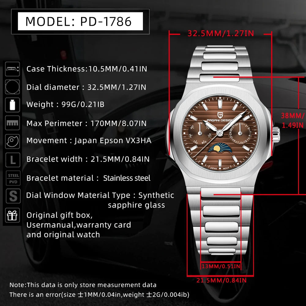 2024 PAGANI DESIGN Women's Luxury Quartz Watch – Sapphire Waterproof Wristwatch Gift for Her