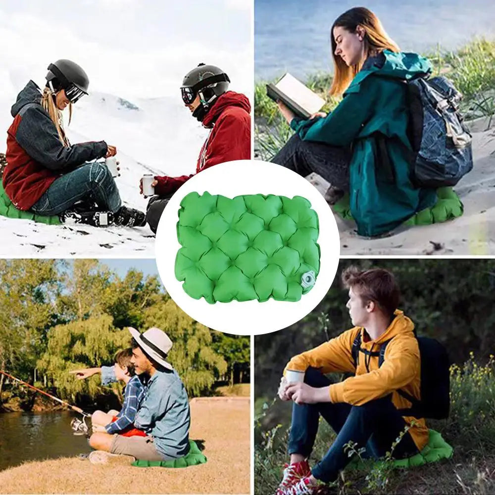 Portable Inflatable Seat Cushion – Lightweight Outdoor Camping Air Pad, Waterproof Anti-Pressure Ulcer Travel Comfort Mat