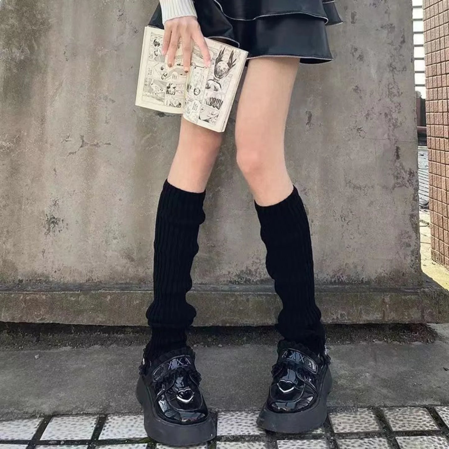 Y2K Knitted Leg Warmers - Harajuku Style Winter Knit Leg Covers for Streetwear & Party Outfits