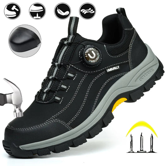 Men’s Steel Toe Safety Shoes – Puncture & Smash Resistant, Lightweight Breathable Work Shoes
