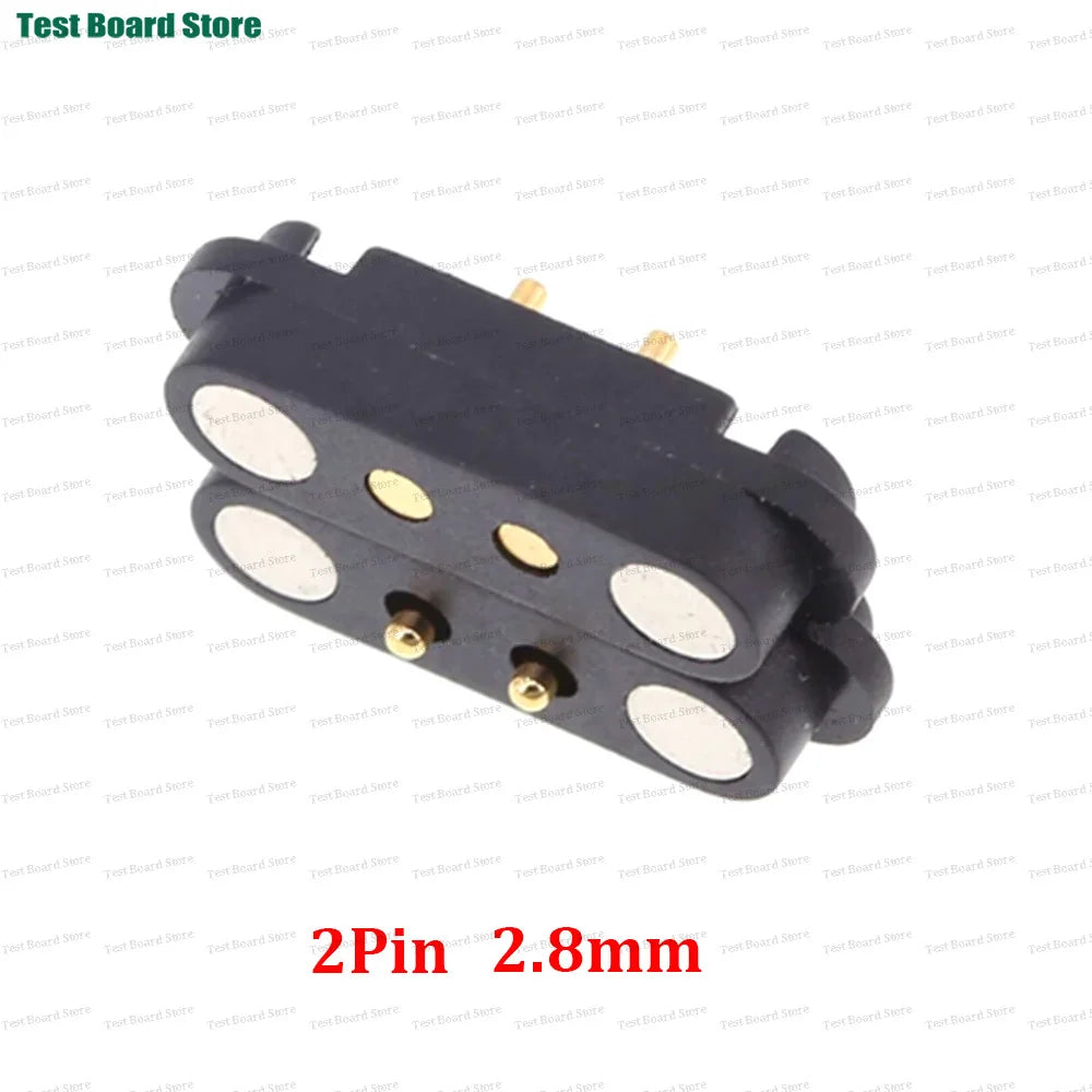 2A DC Magnetic Pogo Pin Connector - 2–8 Pin Spring-Loaded Male/Female Power Socket, 2.5/2.54/2.8mm Pitch, 1–5 Sets