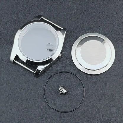 Neiton 36mm/39mm Silver Watch Case - Sapphire, Bevel Edge, 316L Stainless Steel for NH35, NH36, NH34 Movements