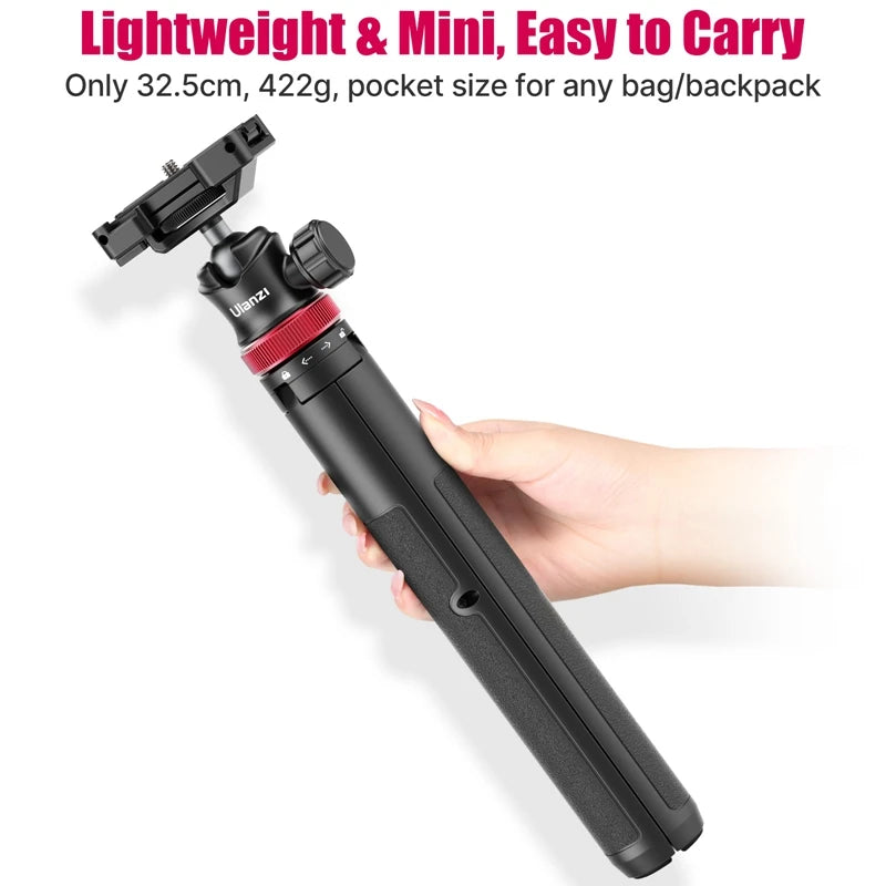 ULANZI MT-44 Tripod – Smartphone Vlog Tripod with Cold Shoe & Phone Mount Holder for Mobile & SLR Cameras