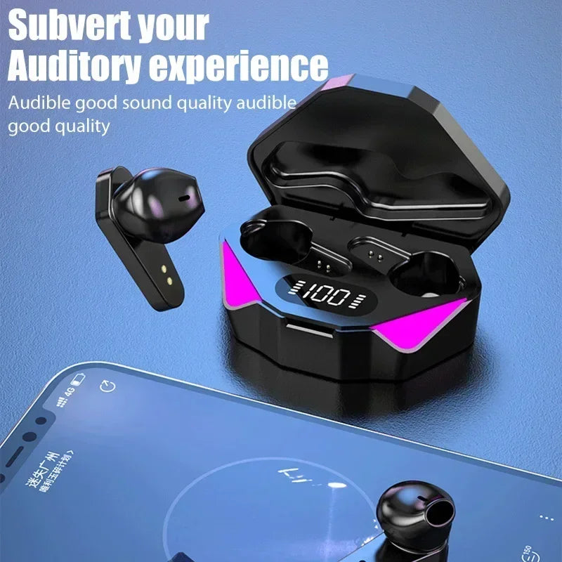 NEW AIR X15 Wireless Gaming Earphones — Bluetooth Low-Latency 65ms Earbuds, Gamer Headset with Mic Handsfree