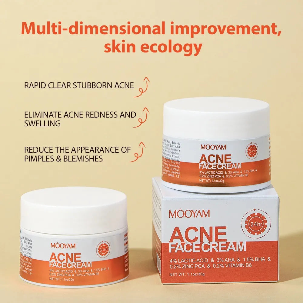 1/3/5-Piece Acne Care Face Cream Set - Hydrating Moisturizer for Blemish Care, Oil Control, and Smoother-Looking Skin