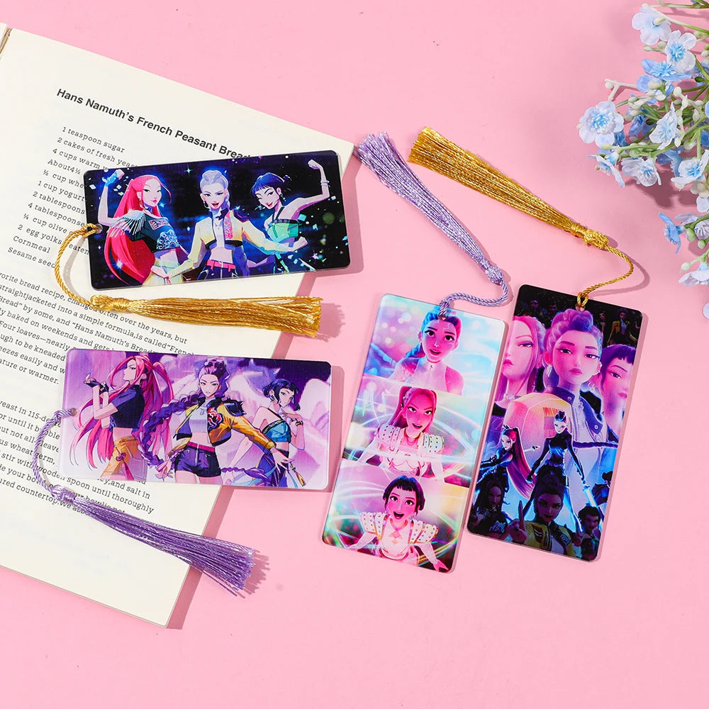 Kpop Demon Hunters Huntrix Cartoon Bookmarks – Cute Anime Stationery for Fans & Book Lovers