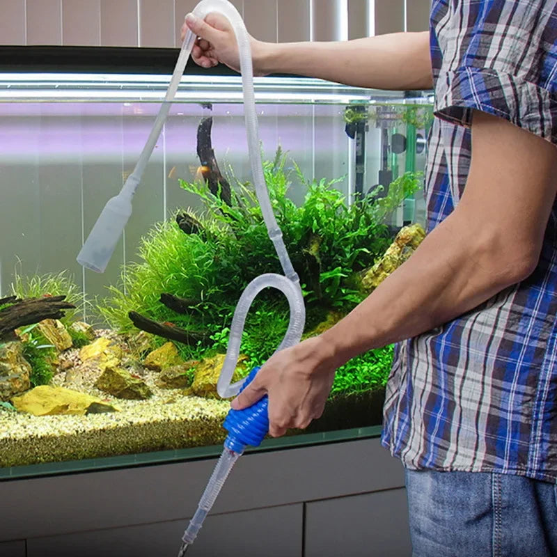 Aquarium Siphon Vacuum Cleaner – 1.4m Semi-Automatic Fish Tank Water Change & Gravel Filter Pump Tool