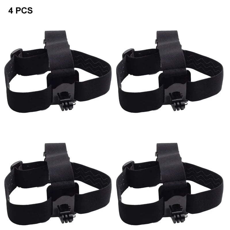 Action Camera Head Strap Mount - Adjustable Headband Holder for GoPro, SJCAM, AKASO, Insta360 and DJI Osmo Action Cameras