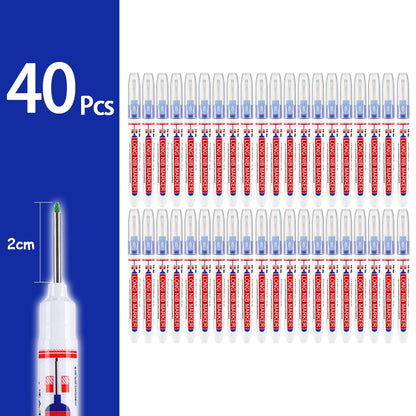 2cm Waterproof Deep Hole Marker Pen - Long Head Carpenter Markers for Metal Woodworking Tools 4-80pcs
