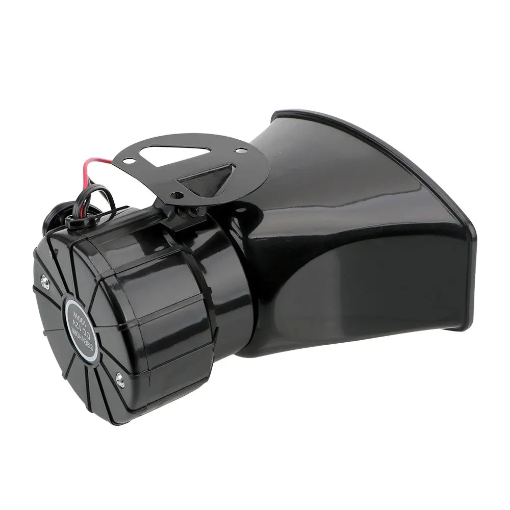 100W Car Warning Alarm System - 12V Emergency Amplifier with Police Siren, Air Horn, Megaphone, and Loud Car Horn for PA System