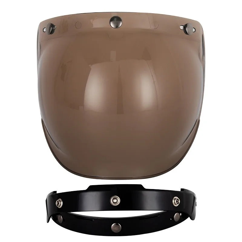 Motorcycle Helmet Bubble Visor – Anti-Fog UV Protection HD Lens for Retro Open Face Helmets