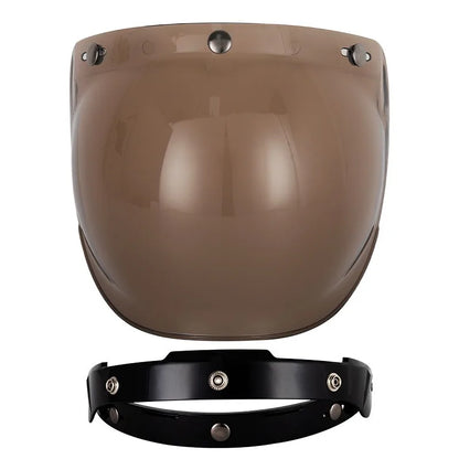 Motorcycle Helmet Bubble Visor – Anti-Fog UV Protection HD Lens for Retro Open Face Helmets