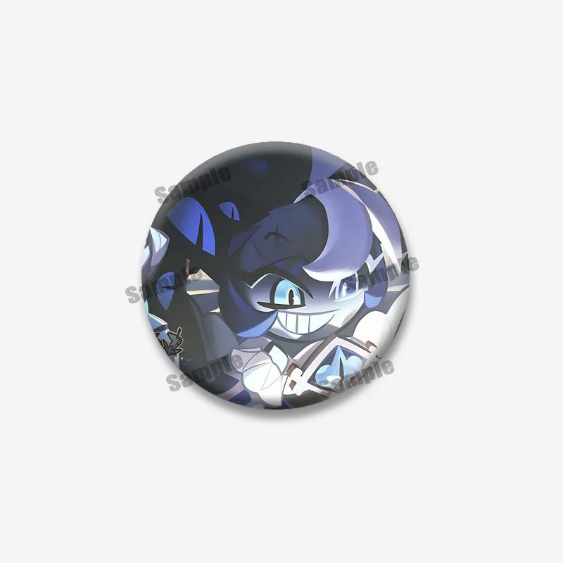Cookie Run Kingdom Meringue & Jellyfish Enamel Badge – Round Brooch for Backpack, Jewelry Pin & Party Gift