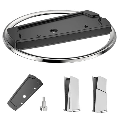 Portable Metal Vertical Stand for PS5 and PS5 Slim - Anti-Slip Base Holder for Digital Disk and Game Console Versions of PlayStation 5