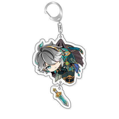 Anime Game Keychain – Atataki Itto, Kunikuzushi, Xiao, Tartaglia & Kazuha Cat Series Cosplay Key Chain