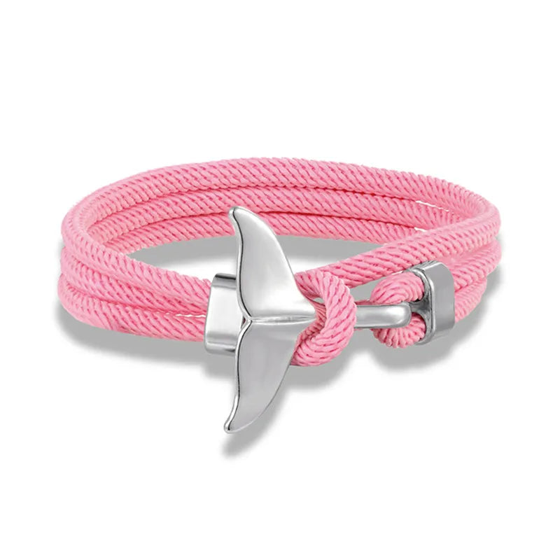 Whale Tail Anchor Bracelet - Adjustable Ocean Style Rope Couple Friendship Jewelry
