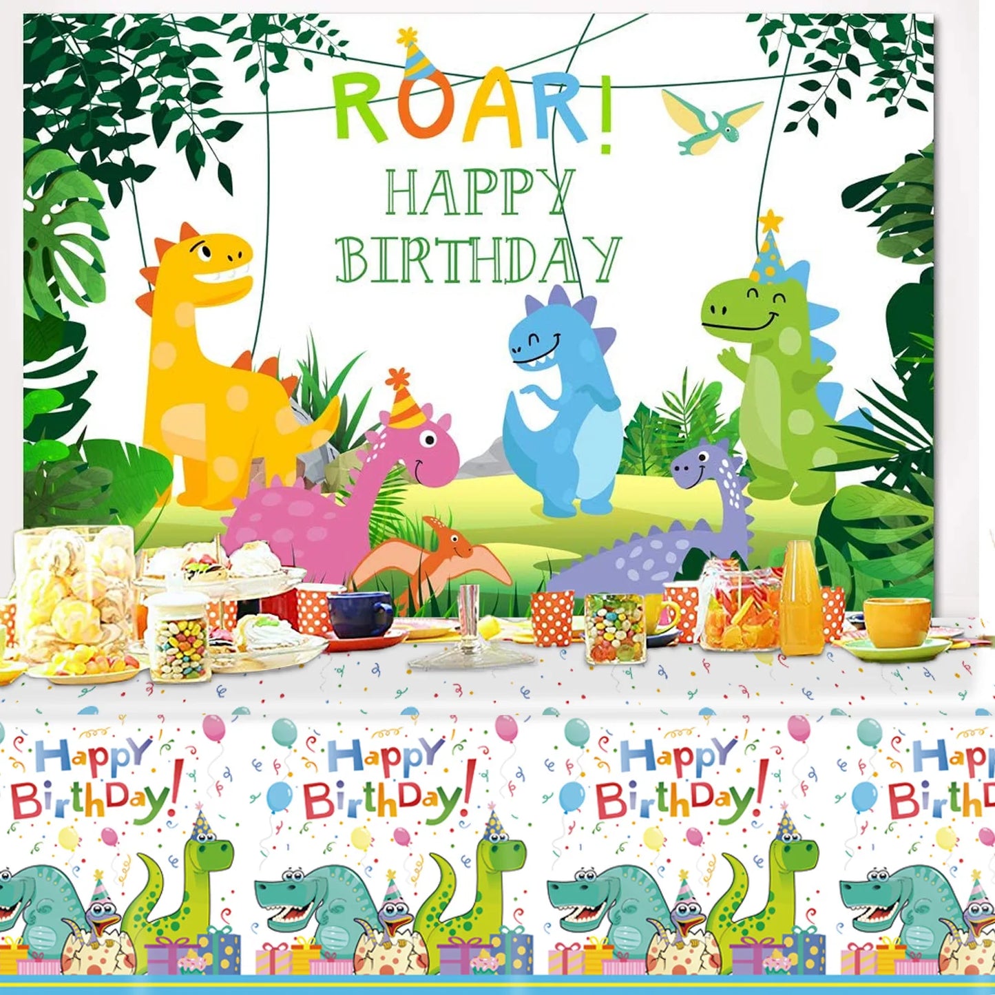 Cartoon Dinosaur Paper Glasses - Jungle Safari Dino Eye Mask for 1st Happy Birthday Party Decor and Photo Props for Kids Boys