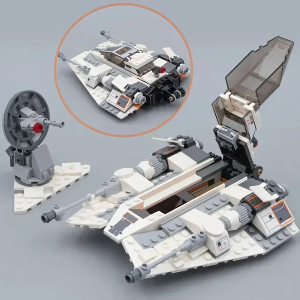 MOC 75259 Snowspeeders Building Blocks — 333PCS Starfighter Snowfield Aircraft Model Toy, Perfect Birthday & Christmas Gift