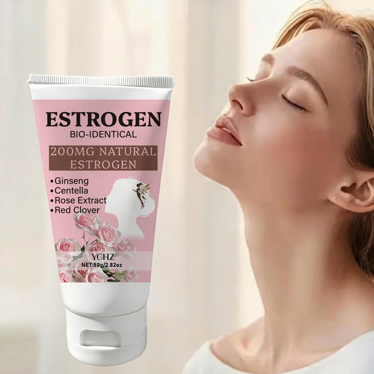 Women's Ginseng & Rose Moisturizing Cream - Centella Asiatica Skin-Nourishing Body Care Lotion