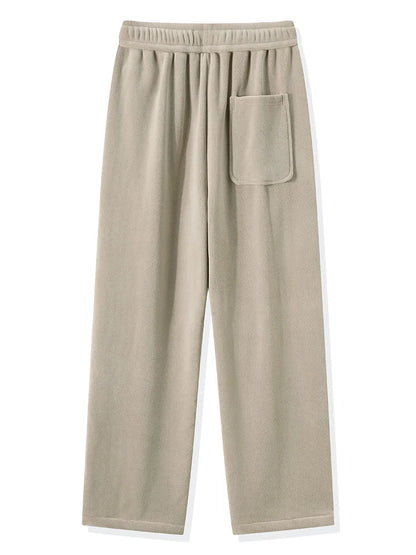 Winter Men’s Korean Fashion Fleece Sweatpants – Thick Warm Wide Leg Loose Thermal Track Pants