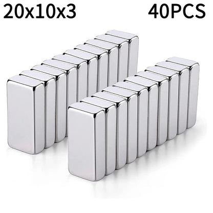 Super Strong Square Block Magnets Set - 20-100 PCS Powerful Neodymium Magnets for DIY & Refrigerator Use