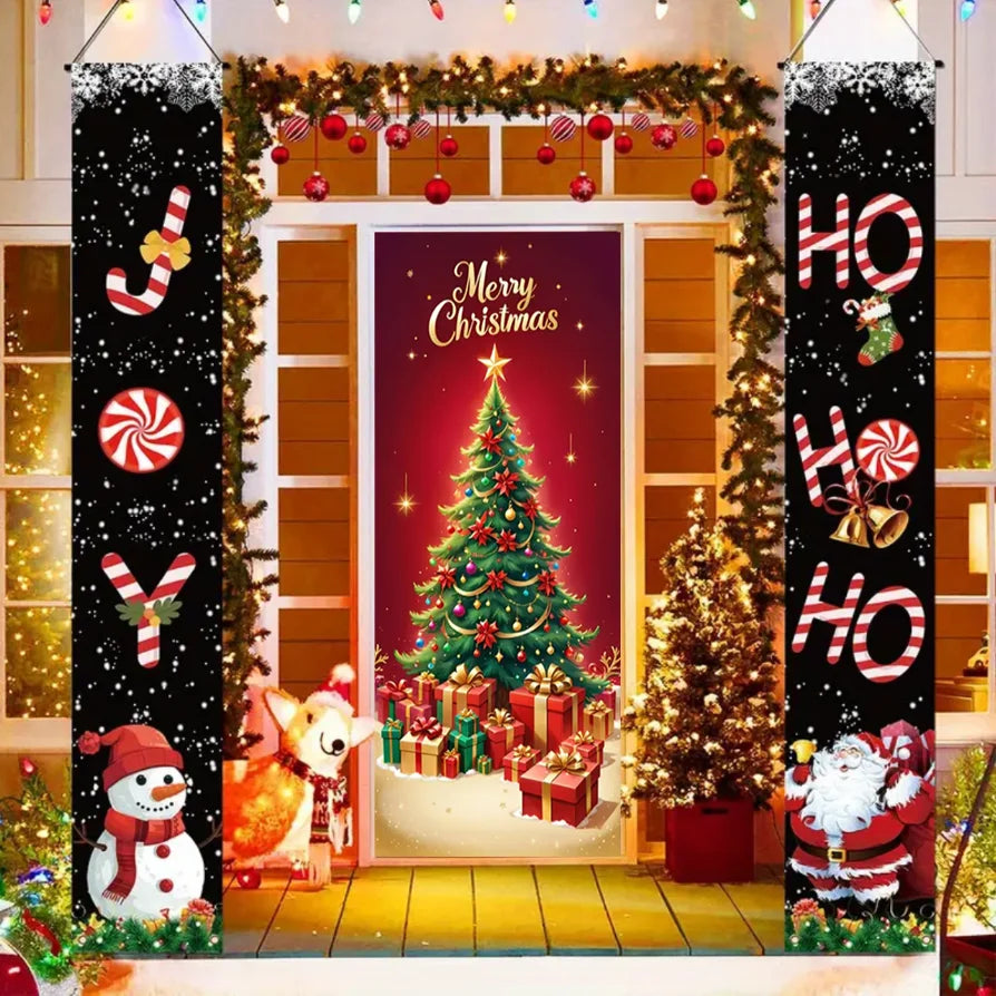 Christmas Hanging Door Banner – Antithetical Couplet Wall Decoration for Merry Christmas 2026 Party & Xmas Gift