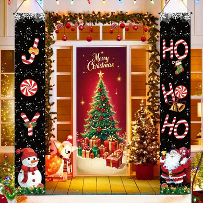 Christmas Hanging Door Banner – Antithetical Couplet Wall Decoration for Merry Christmas 2026 Party & Xmas Gift