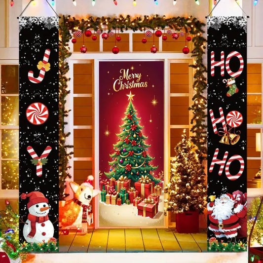 Christmas Hanging Door Banner – Antithetical Couplet Wall Decoration for Merry Christmas 2026 Party & Xmas Gift