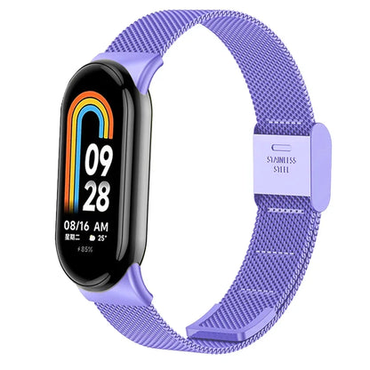 Stainless Steel Mesh Strap for Xiaomi Mi Band 9 & 8 – Metal Replacement Watchband Accessory